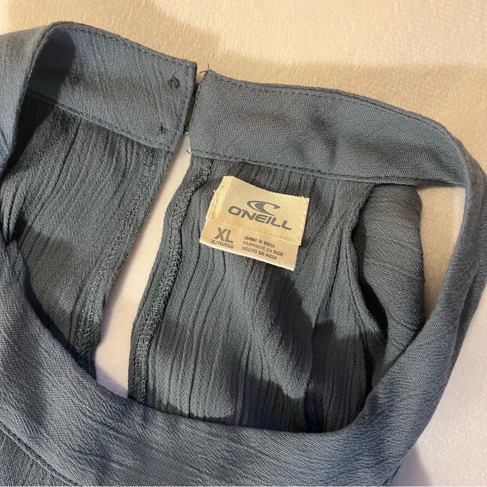 O’Neill Juniors Misty Keyhole Ruffle Maxi Dress Gray Size XL - Picture 4 of 10